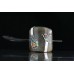 Silver Hair Barrette with carnelian