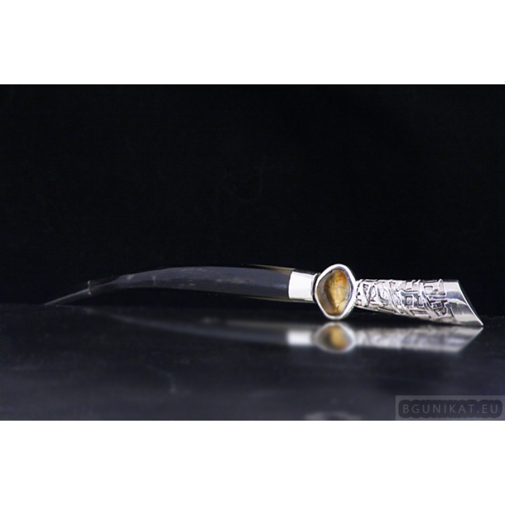 Silver Hair Barrette with jasper