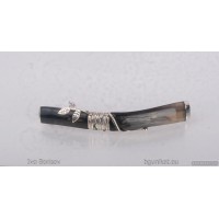 Sterling silver hair barrette with mother-of-pearl