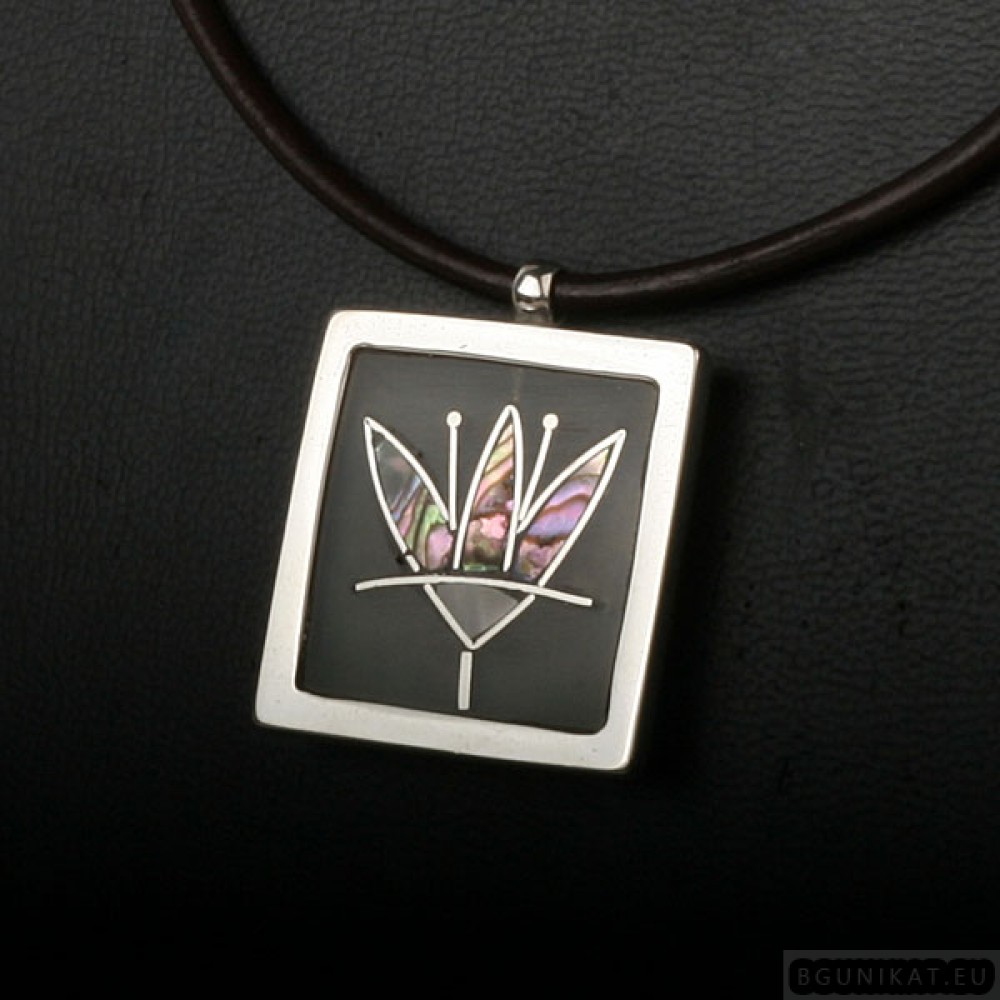 Sterling silver necklace flower 207