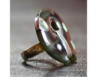Sterling silver ring with horn 455
