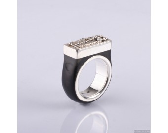 Sterling silver wedding ring with horn. Men Wedding Band. Wedding Rings. Unisex Ring. Unusual wedding ring 832.