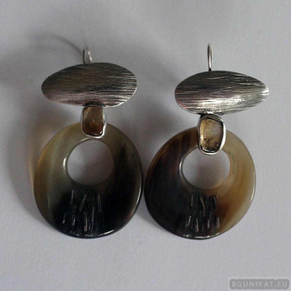 Sterling silver earrings with citrines 655