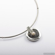 Sterling silver necklace with horn and freshwater pearl 240